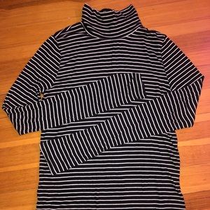 Aerie black and white striped turtleneck top